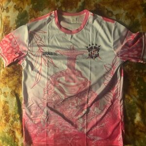 Brasil Pink Graphic Kids Soccer Shirt